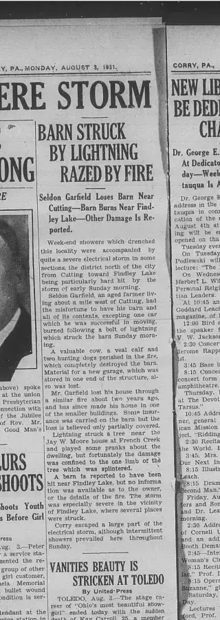 other Newspaper clipping from Aug 3, 1931 5887822