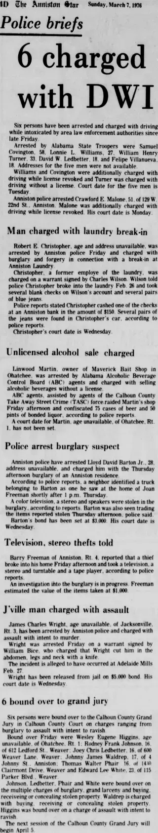 Crime Newspaper clipping from Mar 7, 1976 5892449