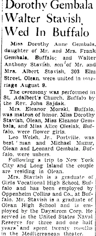 Marriage Newspaper clipping from Aug 20, 1947 5895681