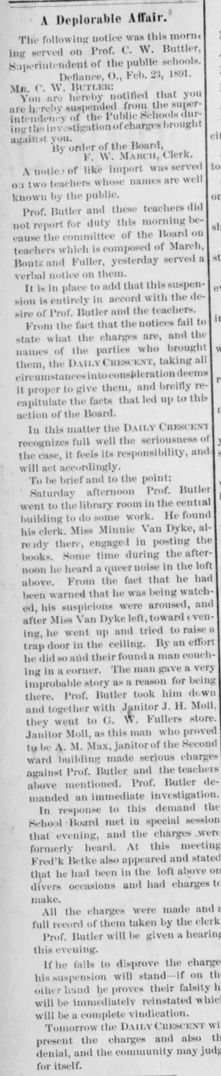 other Newspaper clipping from Feb 22, 1891 5896277