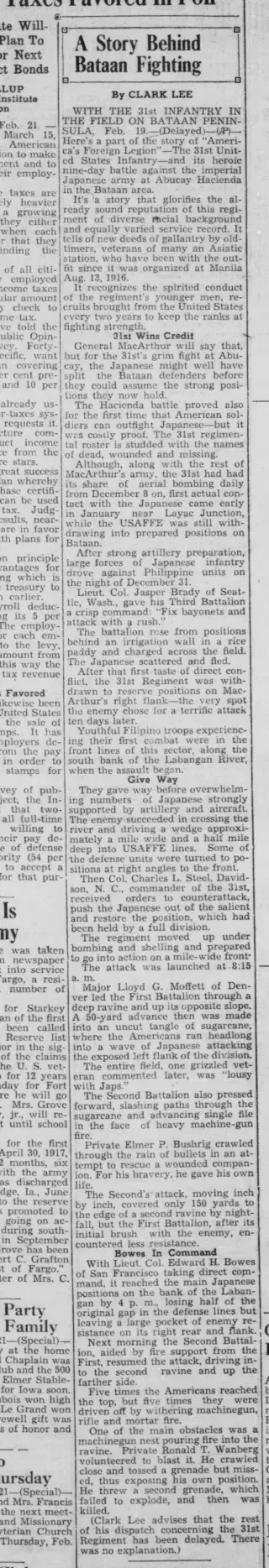 other Newspaper clipping from Feb 21, 1942 5897295