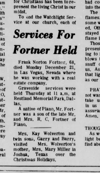 General news Newspaper clipping from Dec 31, 1970 5898275