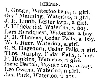 Birth Newspaper clipping from Jan 12, 1881 5900121