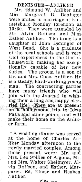 Marriage Newspaper clipping from Mar 22, 1934 5905020