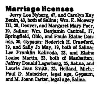 Marriage Newspaper clipping from Aug 12, 1986 5907286