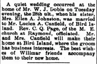 Marriage Newspaper clipping from Dec 6, 1899 5907588