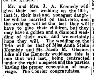 Marriage Newspaper clipping from Oct 15, 1909 5907748
