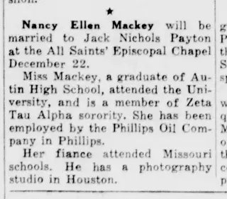 Marriage Newspaper clipping from Dec 18, 1951 5908643
