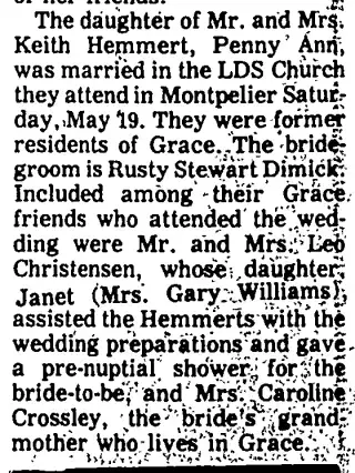 Marriage Newspaper clipping from May 31, 1973 5910038