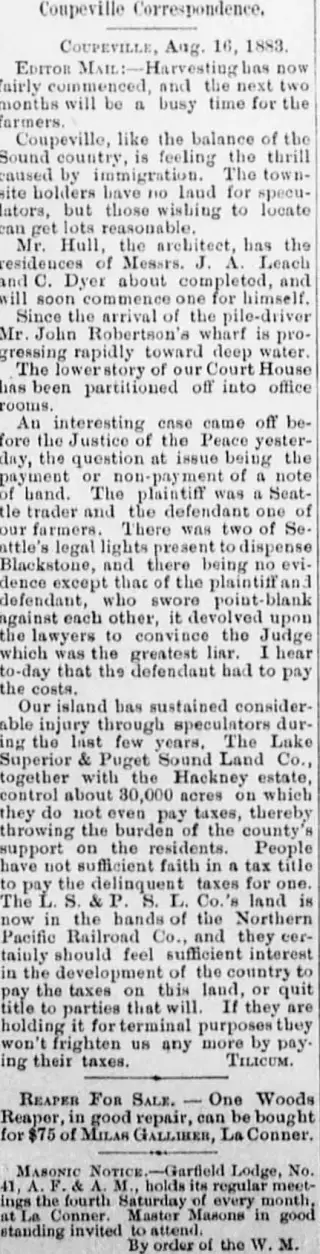 other Newspaper clipping from Aug 25, 1883 5910475