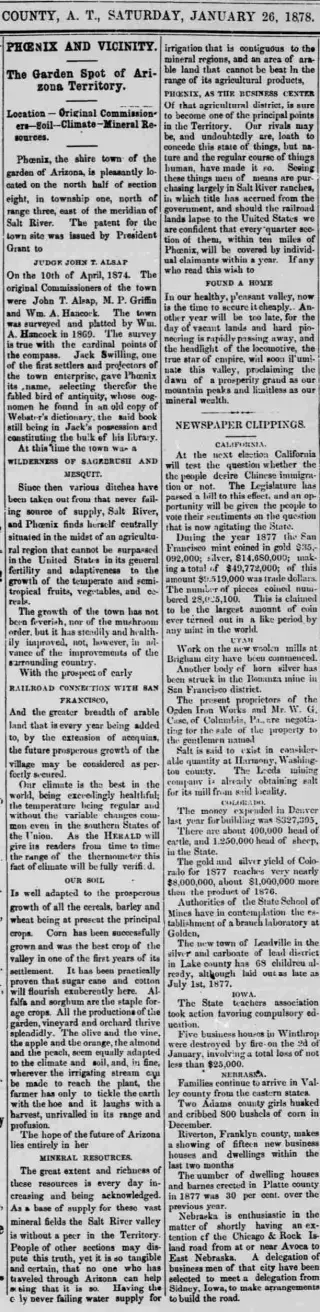 Political Newspaper clipping from Jan 26, 1878 5911085