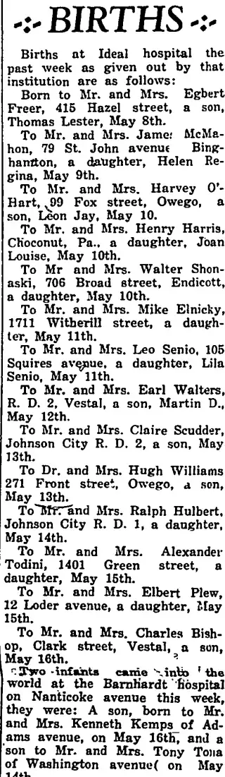 Birth Newspaper clipping from May 17, 1934 5914209