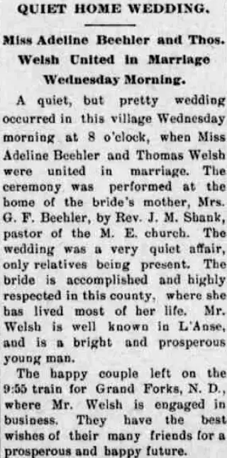 Marriage Newspaper clipping from Jul 12, 1902 5915007
