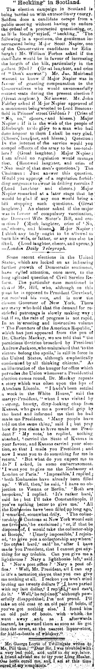 other Newspaper clipping from Dec 5, 1885 5918648
