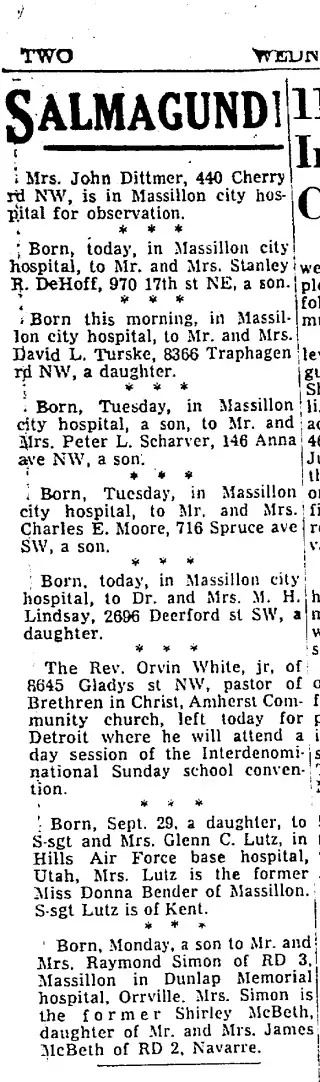 Birth Newspaper clipping from Oct 11, 1961 5923618