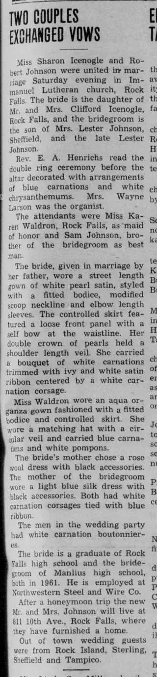 Marriage Newspaper clipping from Nov 14, 1963 5928729