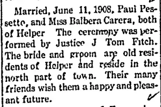 Marriage Newspaper clipping from Jun 18, 1908 5929950