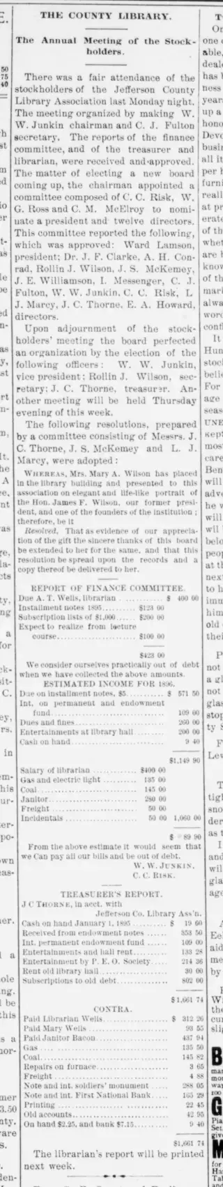 other Newspaper clipping from Jan 15, 1896 5930906