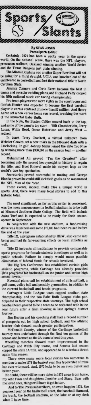 other Newspaper clipping from Dec 31, 1974 5932209