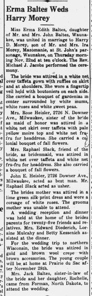 Marriage Newspaper clipping from Nov 29, 1945 5932970