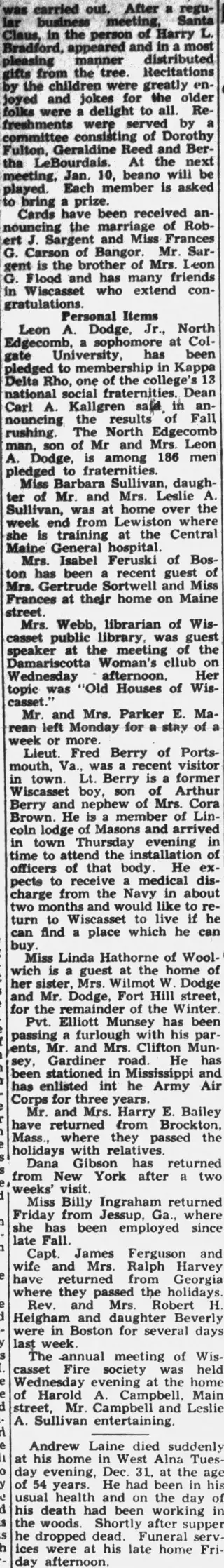 other Newspaper clipping from Jan 9, 1947 5933605