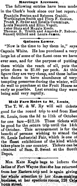 Marriage Newspaper clipping from Oct 3, 1873 5934562