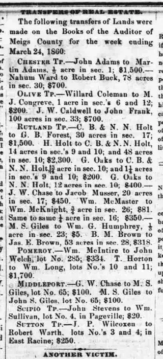 other Newspaper clipping from Mar 27, 1860 5934958