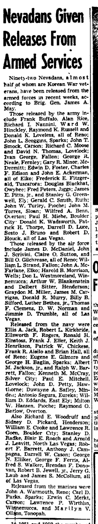Military Newspaper clipping from Nov 29, 1953 5940169