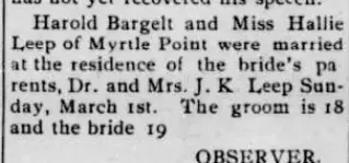 Marriage Newspaper clipping from Mar 3, 1914 5943621