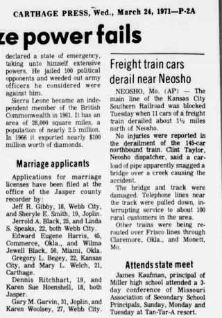 Marriage Newspaper clipping from Mar 24, 1971 5946541