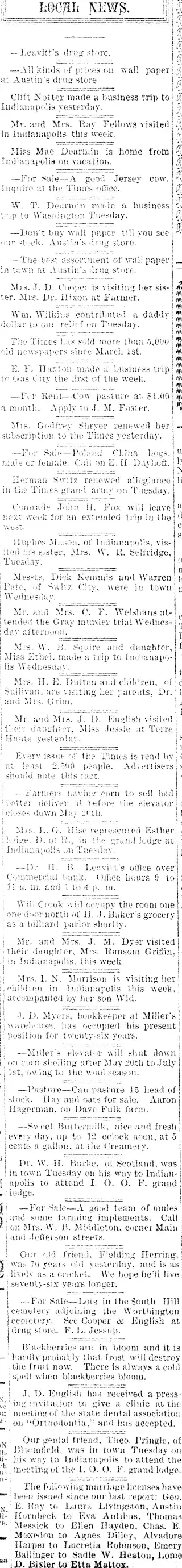other Newspaper clipping from May 19, 1899 5946849