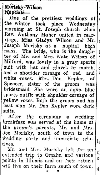 Marriage Newspaper clipping from Feb 4, 1937 5948909