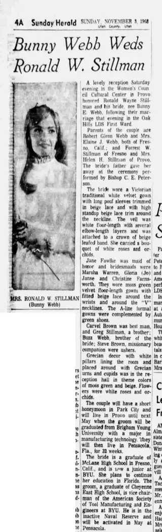 Marriage Newspaper clipping from Nov 3, 1968 5949588