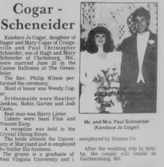 Marriage Newspaper clipping from Aug 5, 1990 5950780