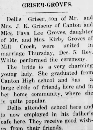 Marriage Newspaper clipping from Dec 13, 1935 5952225