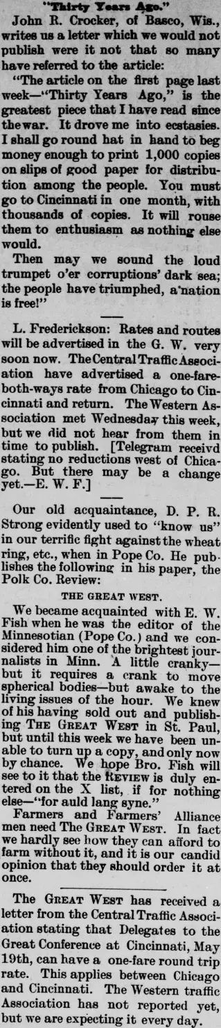 General news Newspaper clipping from Apr 24, 1891 5953668