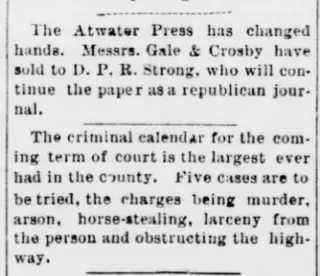 General news Newspaper clipping from Nov 5, 1885 5953696