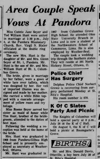 Marriage Newspaper clipping from Jul 23, 1968 5954706