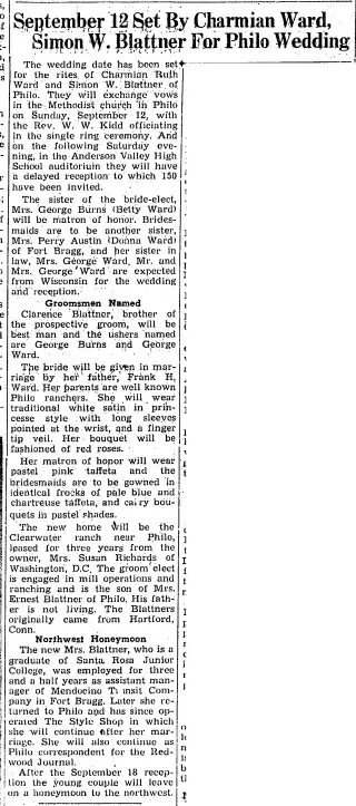 Marriage Newspaper clipping from Aug 27, 1948 5958739