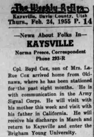 other Newspaper clipping from Feb 24, 1955 5960674
