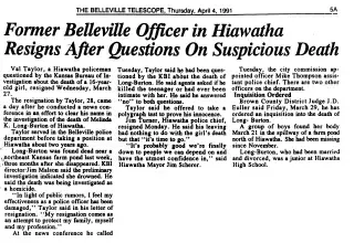 Murders Newspaper clipping from Apr 4, 1991 5962363