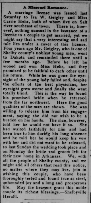 Marriage Newspaper clipping from Nov 3, 1893 5964485