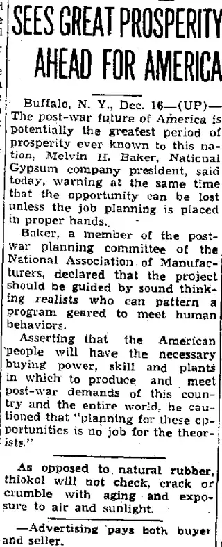 Business Newspaper clipping from Dec 16, 1942 5964502