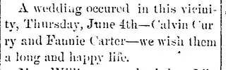 Marriage Newspaper clipping from Jun 16, 1880 5965962