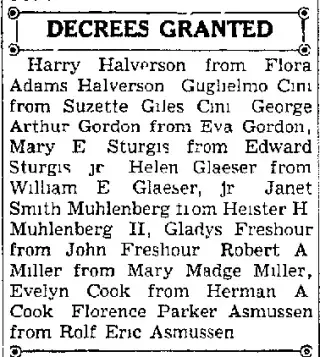 Divorce Newspaper clipping from May 15, 1942 5967783