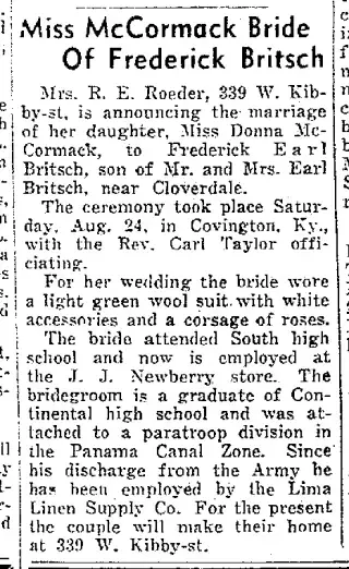 Marriage Newspaper clipping from Oct 6, 1946 5968433
