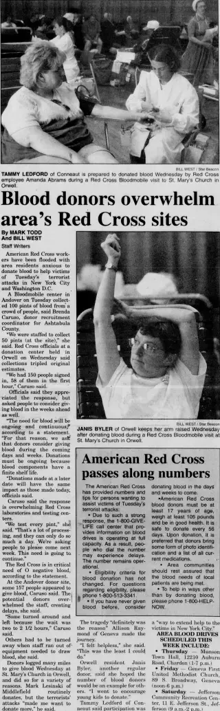 other Newspaper clipping from Sep 13, 2001 5969346