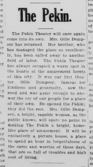 Entertainment Newspaper clipping from Dec 7, 1918 5974517