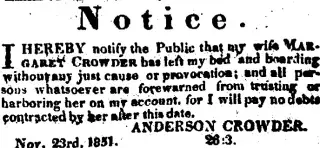Divorce Newspaper clipping from Nov 29, 1851 5974990