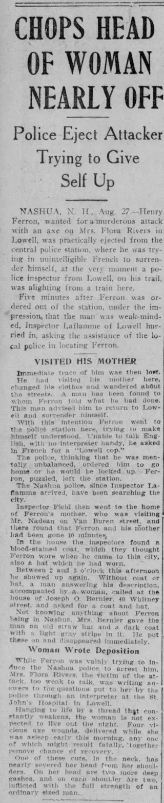 Murders Newspaper clipping from Aug 28, 1909 5978208